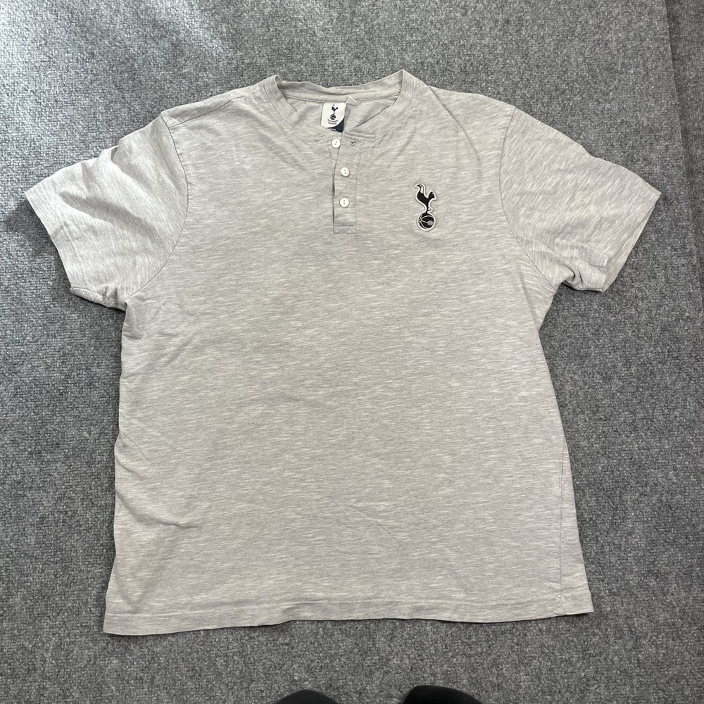 Tottenham Hotspur Men's Polo/Henley Size Large Grey Official Merch Pullover